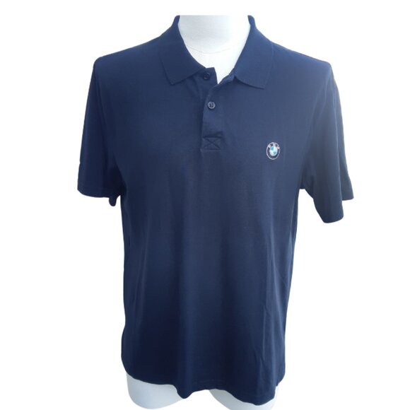 BMW SZ M Polo Organic Cotton Shirt Black 2 Button - Picture 1 of 11
